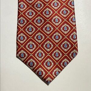 Faberge Red and Blue with gold Geometric Men's Tie